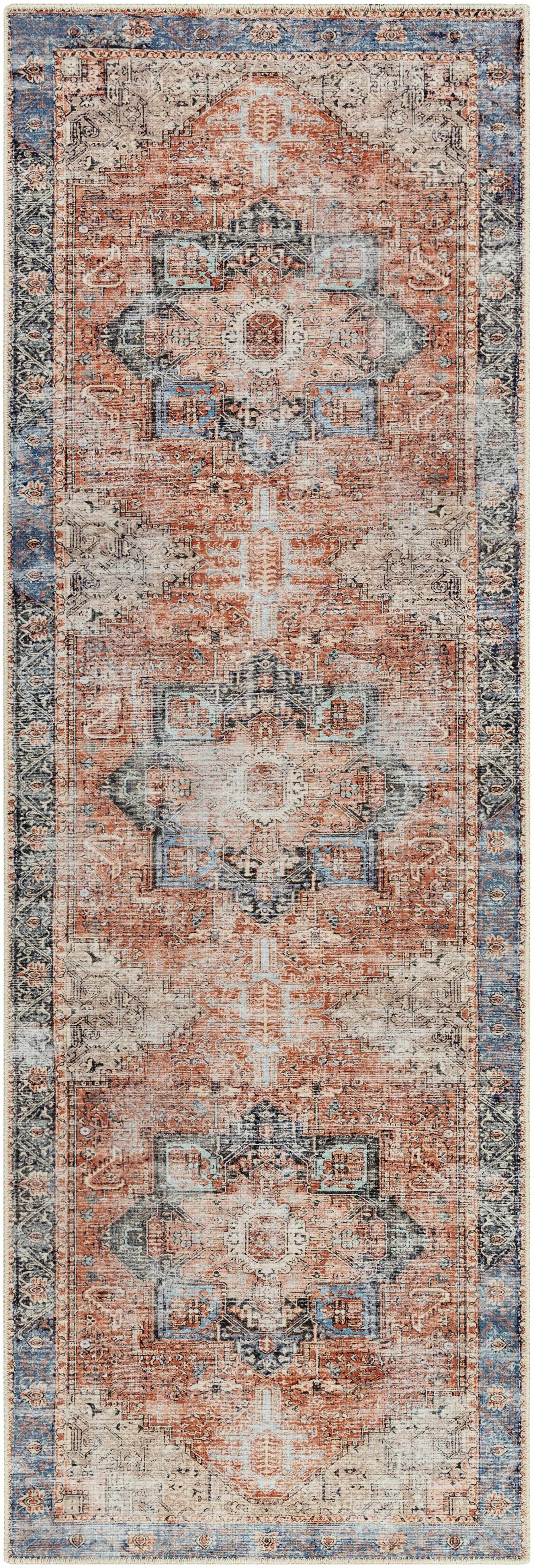 Rosman Distressed Washable Area Rug