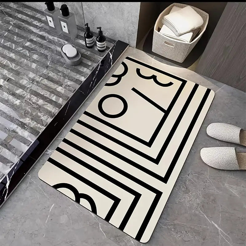 Abstract Non-Slip Bath Rug, 1pc, 19.68*31.49in/23.62*35.43in