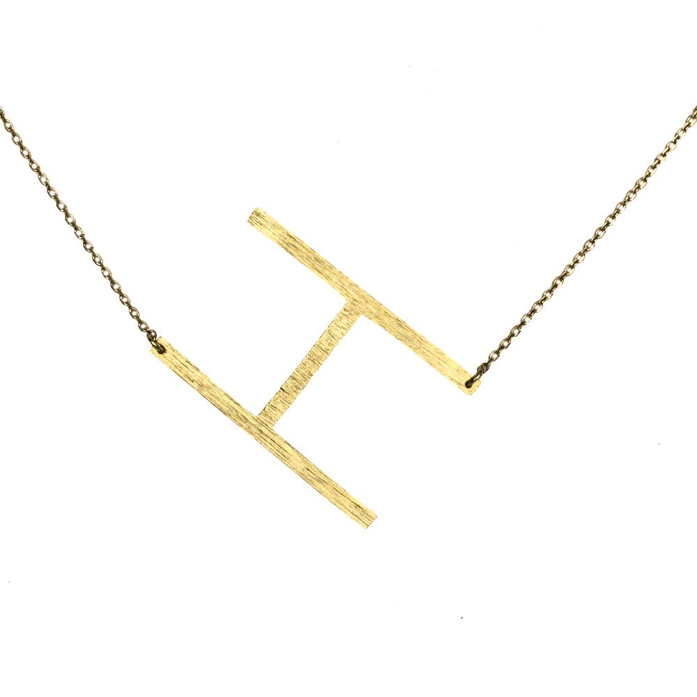 Gold initial necklace for women, Letter H necklace, initial pendant, personalized necklaces from Online Jewelry Boutique Ellison + Young